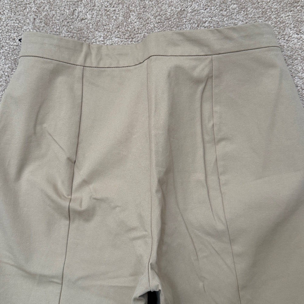 NWT Everlane Bi-Stretch High Rise Tan Khaki Side Zip Pull On Work Pants Size 12 - Picture 7 of 13
